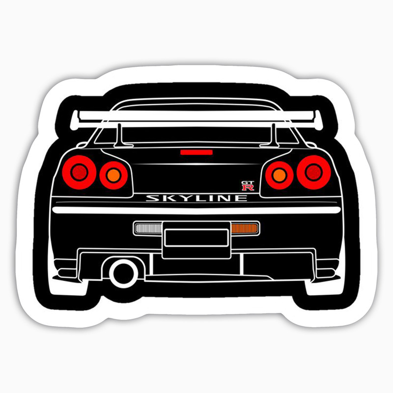 استیکر لپ تاپ و موبایل بووم طرح ماشین مدل Skyline GTR Back کد KT55
