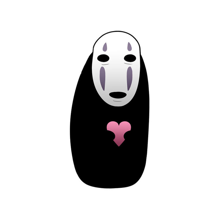 استیکر لپ تاپ بادکنک آبی طرح انیمه Spirited Away مدل Kaonashi