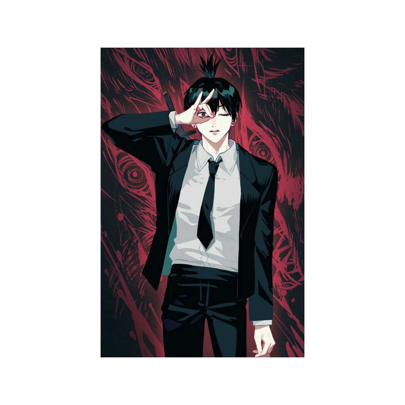 استیکر لپ تاپ و موبایل مدل انیمه طرح مرد اره ای آکی آیاکاوا Chainsaw Man Aki Hayakawa کد 3267
