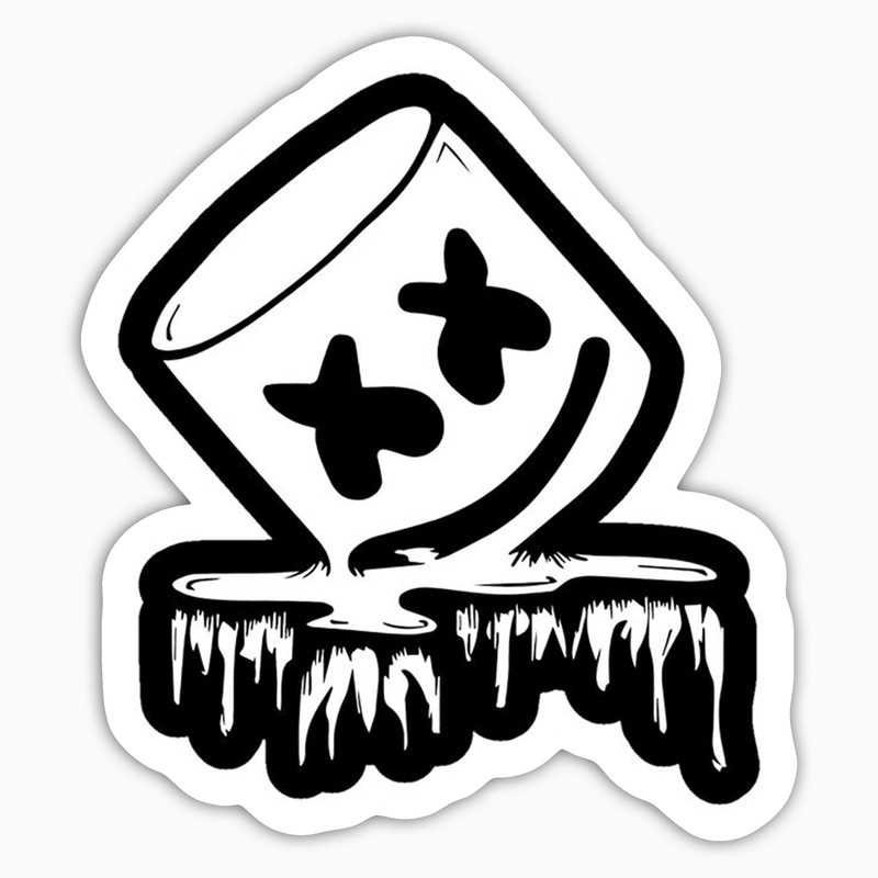 استیکر لپ تاپ بووم طرح صورت مدل Marshmello کد JC49