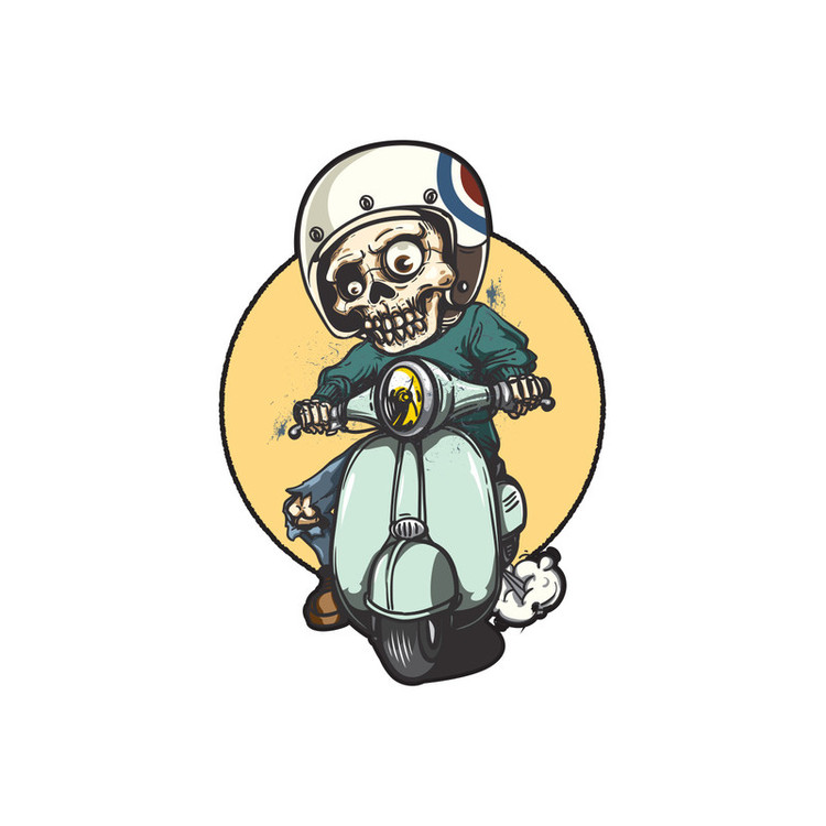 استیکر لپ تاپ طرح SKULL RIDER مدل ۰۲