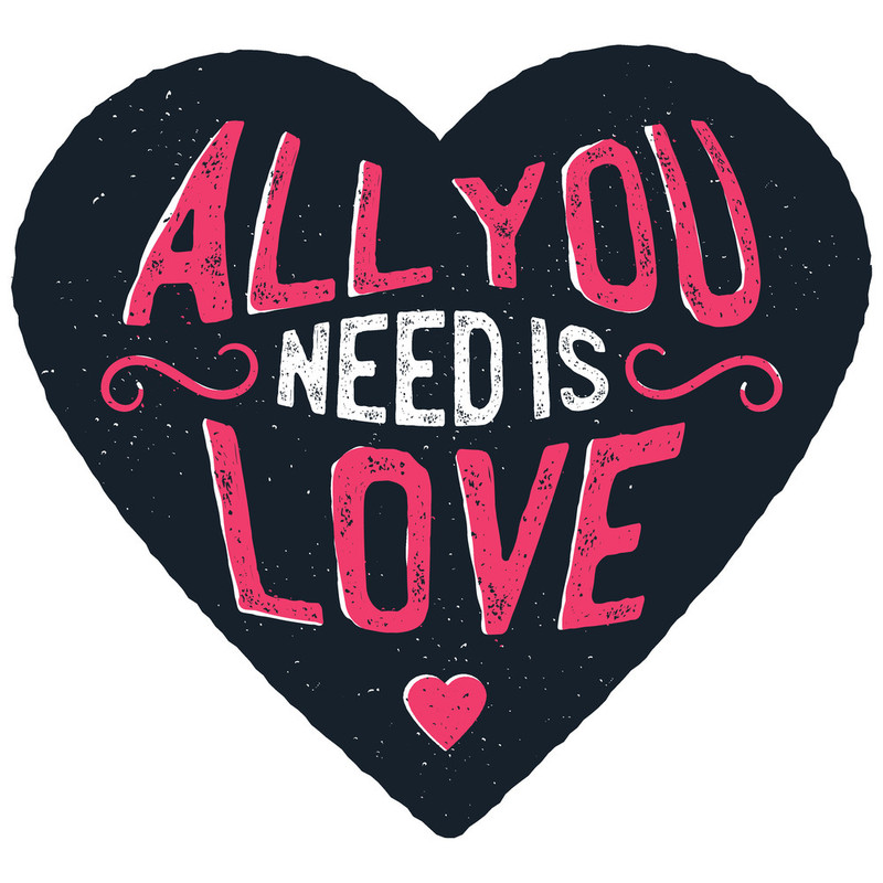استیکر لپ تاپ وی وین آرت طرح All You Need is Love مدل P47
