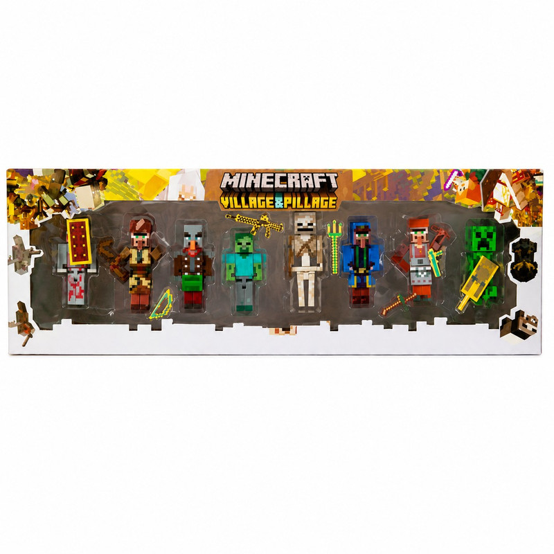 فیگور مدل ماینکرافت طرح Village &Pillage ارتفاع 7 سانتیمتر مجموعه 8 عددی