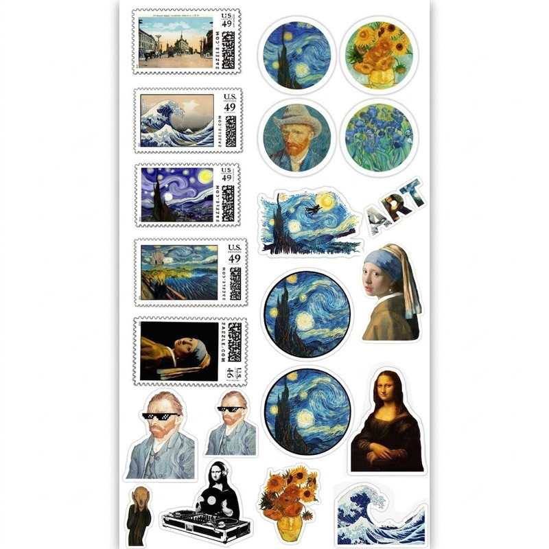 استیکر طرح art مجموعه 21 عددی
