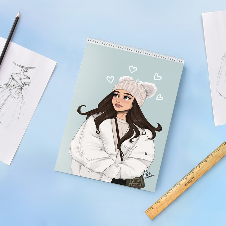 دفتر نقاشی 50 برگ نیکاد مدل دخترانه طرح WINTER کد A4