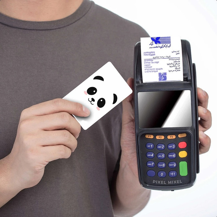 استیکر کارت پیکسل میکسل مدل پاندا سفید