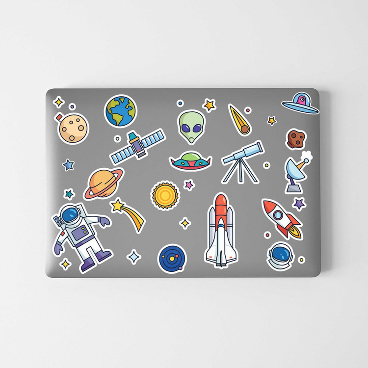 استیکر لپ تاپ مدل space مجموعه 20 عددی