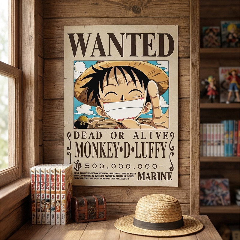 پوستر مدل تحت تعقیب وان پیس One piece طرح لوفی Luffy کد 916