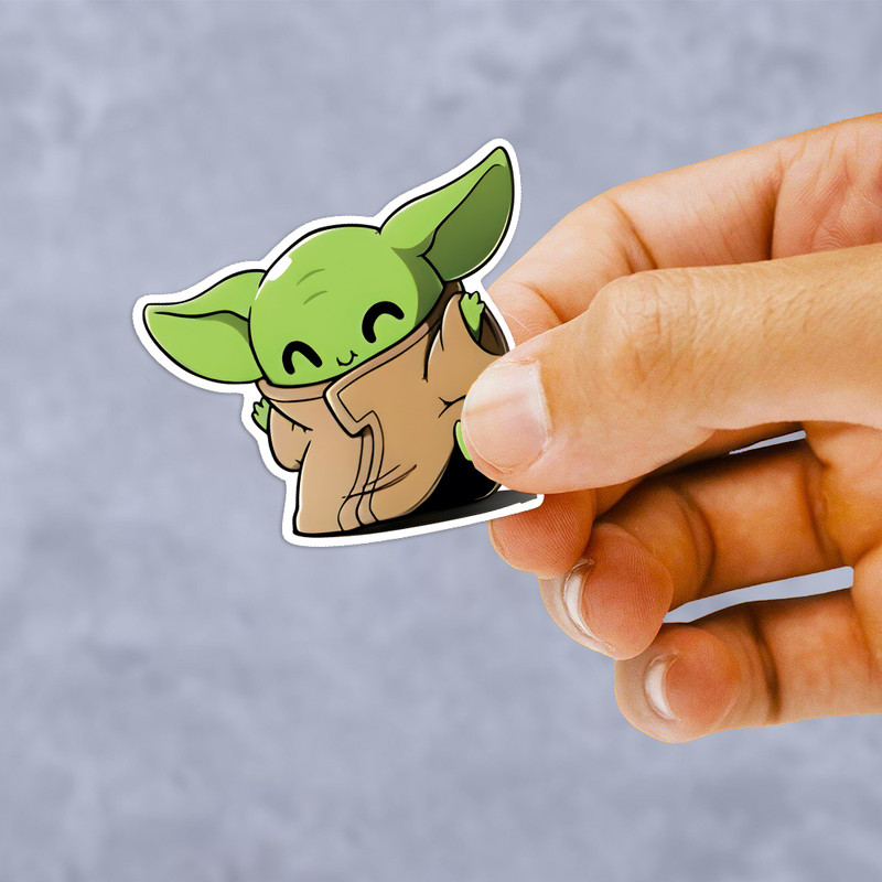 استیکر لپ تاپ مدل بیبی یودا BABY YODA کد STL1051 مجموعه 8 عددی