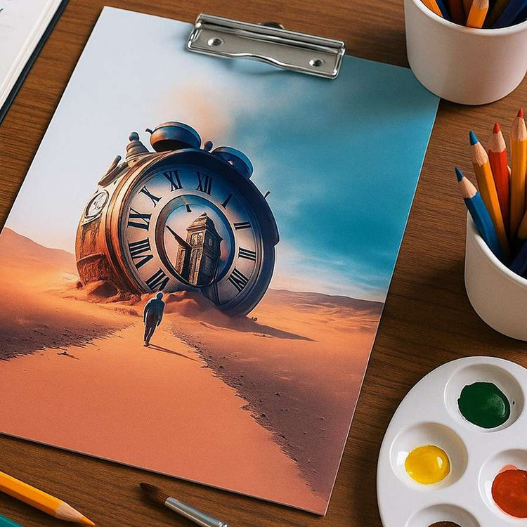 تخته شاسی طرح فانتزی بیابان کد AM-105 سایز A4