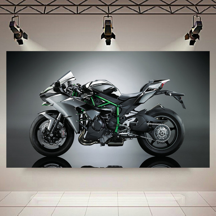 پوستر طرح موتور مدل Kawasaki Ninja H2 کد AR11390