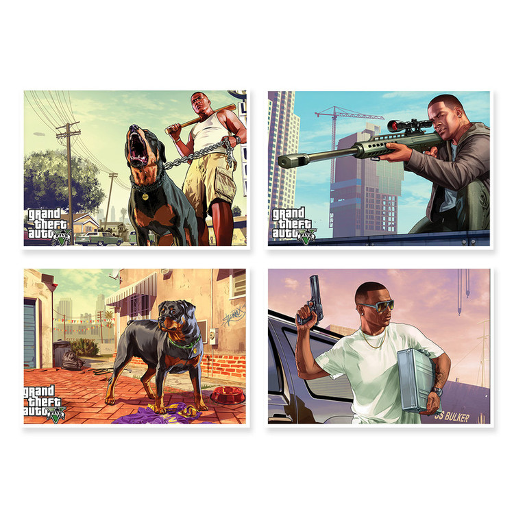 پوستر طرح GTA V کد A-1302 مجموعه 4 عددی