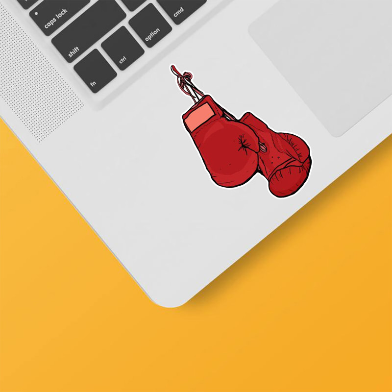 استیکر لپ تاپ و موبایل بووم طرح دستکش بوکس مدل Boxxing Gloves کد PS23