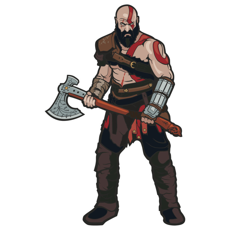 استیکر لپ تاپ وی وین آرت طرح God of War Kratos کد P161
