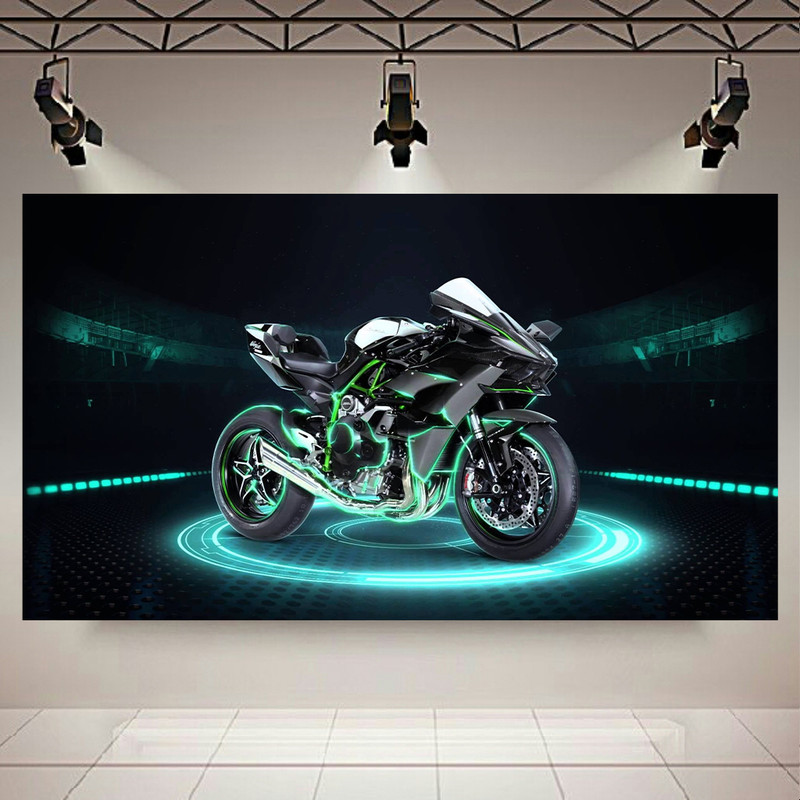 پوستر طرح موتور مدل Kawasaki H2R کد AR11450