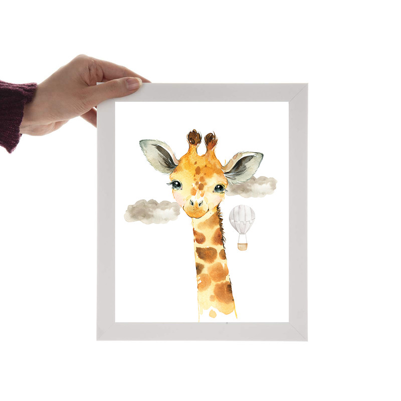 تابلو اتاق کودک و نوزاد الفاپ مدل زرافه کد WaterColore Giraffe 001