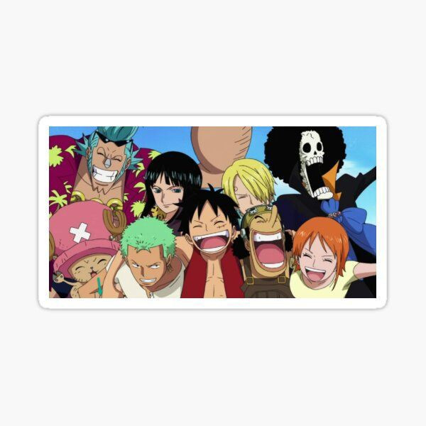 استیکر لپ تاپ و موبایل گوفی طرح انیمه وان پیس مدل one piece group 1