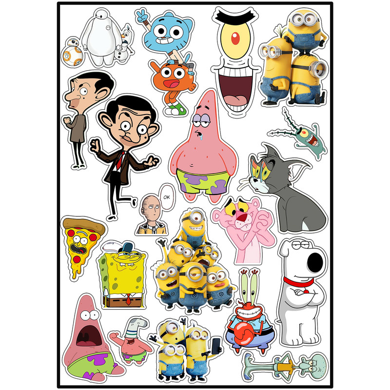 استیکر لپ تاپ و موبایل طرح کارتونی کد CartoonSt7002 مجموعه 20 عددی