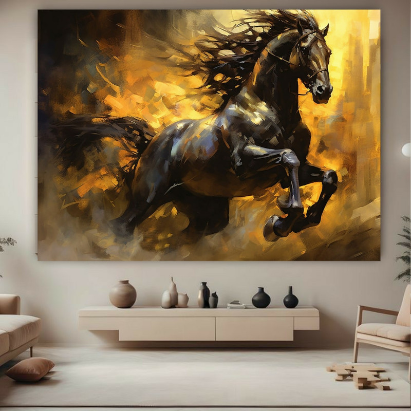 استیکر طرح اسب مدل مشکی کد BK23617