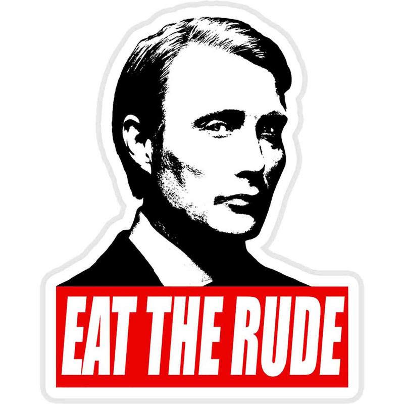 استیکر لپ تاپ طرح EAT THE RUDE - Hannibal کد ST566