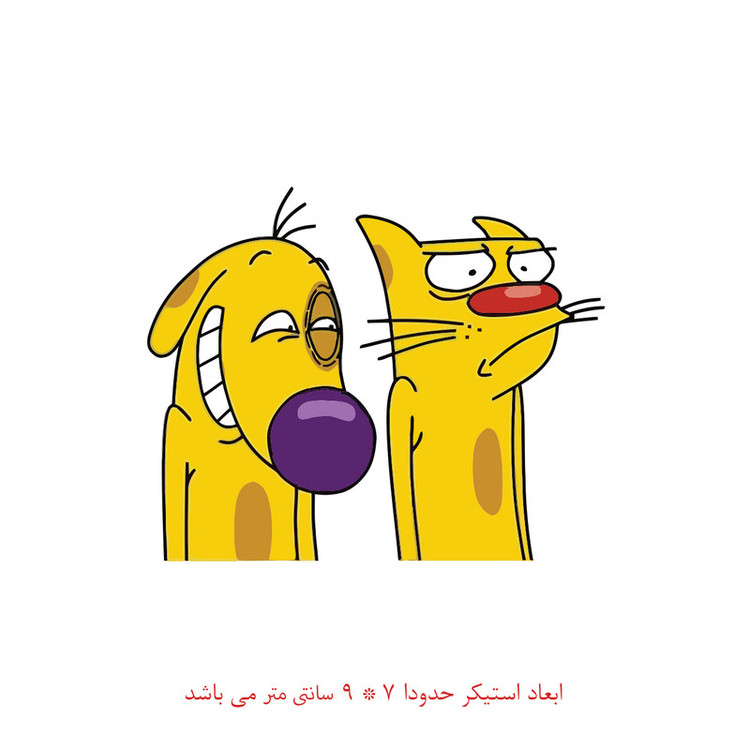 برچسب لپ تاپ طرح گربه سگ کد 1696