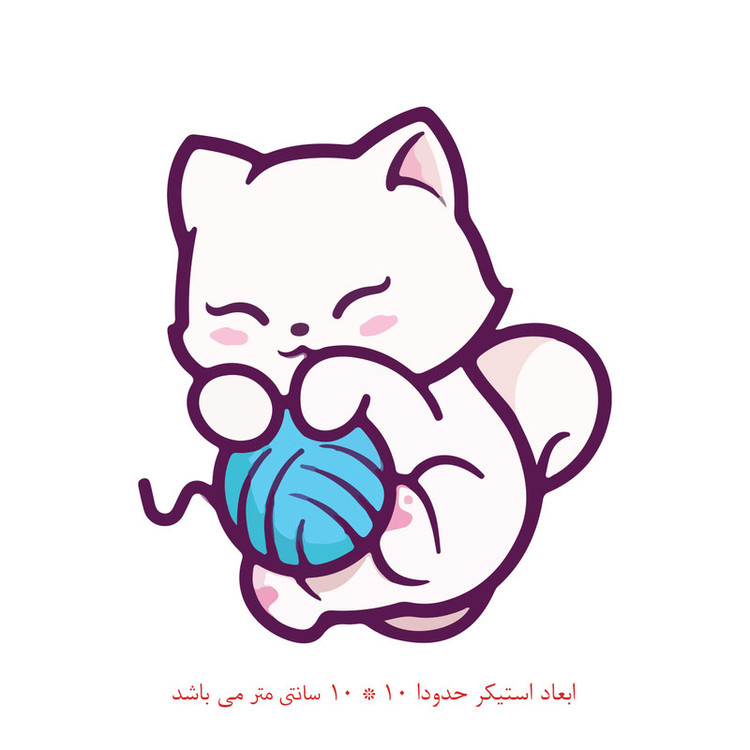 برچسب لپ تاپ طرح گربه کد 1306