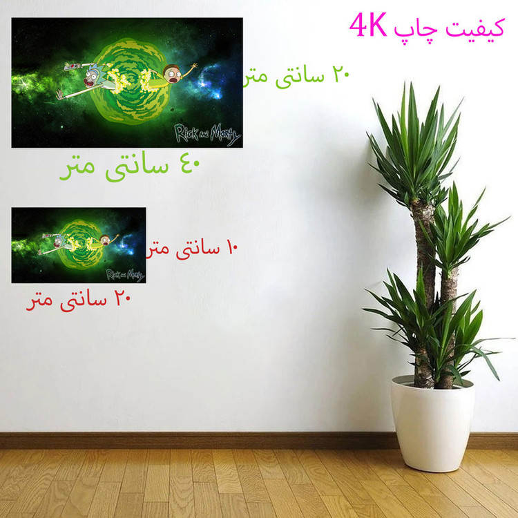 برچسب دیواری طرح کارتون ریک و مورتی 4k کد 7343
