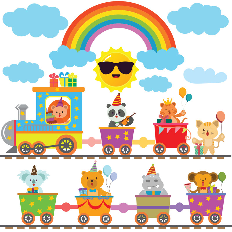استیکر دیواری صالسو آرت مدل funny train ah
