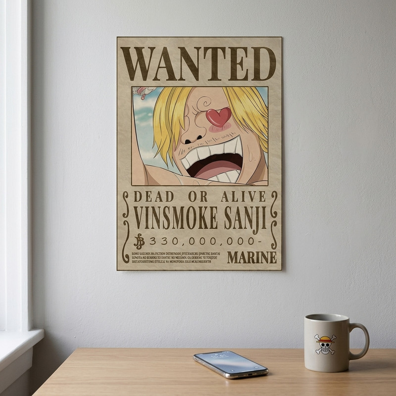 پوستر مدل تحت تعقیب انیمه وان پیس One piece طرح سانجی Sanji کد 925