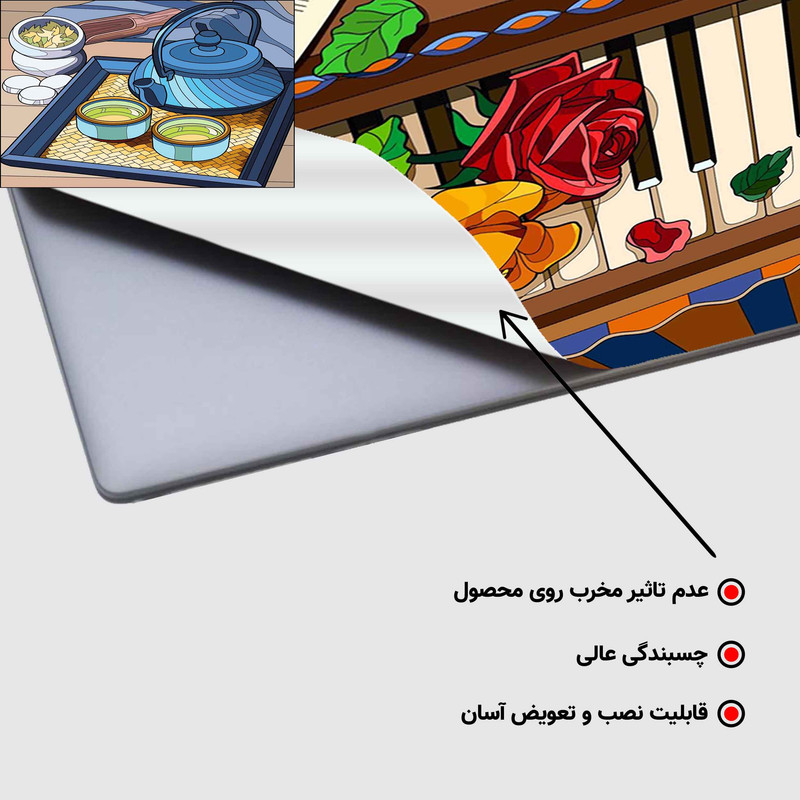 استیکر لپ تاپ طرح صفحه کلید پیانو مدل P-246 مناسب برای لپ تاپ 15.6 اینچ