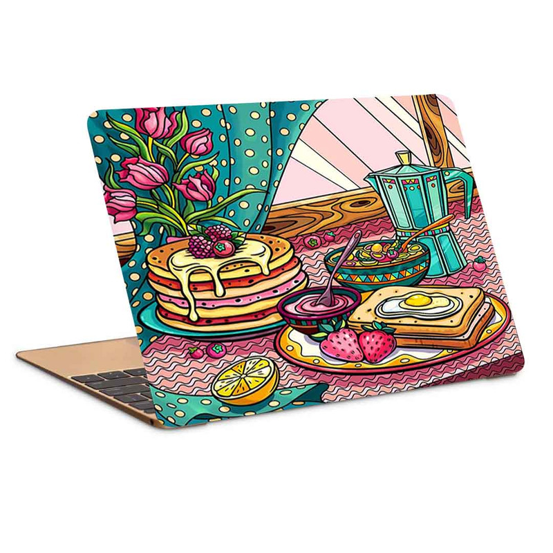 استیکر لپ تاپ طرح میز صبحانه مدل P-224 مناسب برای لپ تاپ 15.6 اینچ