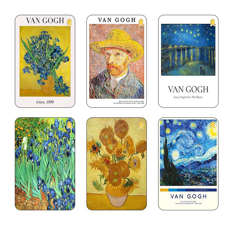 استیکر کارت مدل نقاشیهای ونگوگ Van Gogh Paintings کد 63955 مجموعه 6 عددی