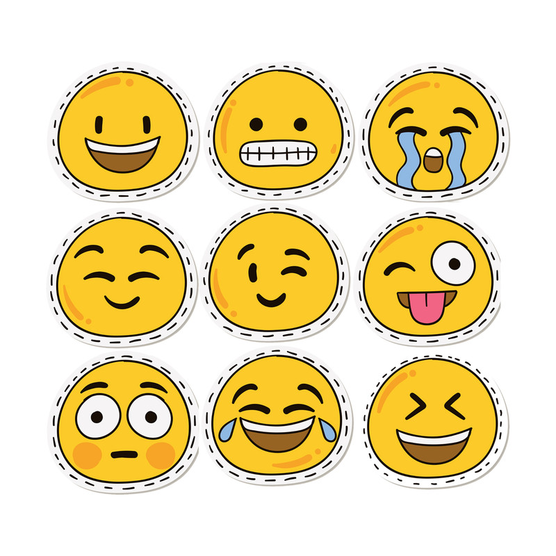 استیکر لپ تاپ طرح Emoji کد S39 مجموعه 9 عددی