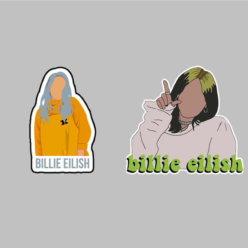 استیکر لپ تاپ کارنیکا طرح بیلی آلیش مدل Billie Eilish-2222108 مجموعه 2 عددی
