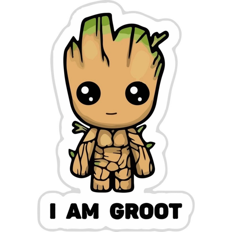 استیکر لپ تاپ طرح I am groot کد 1127