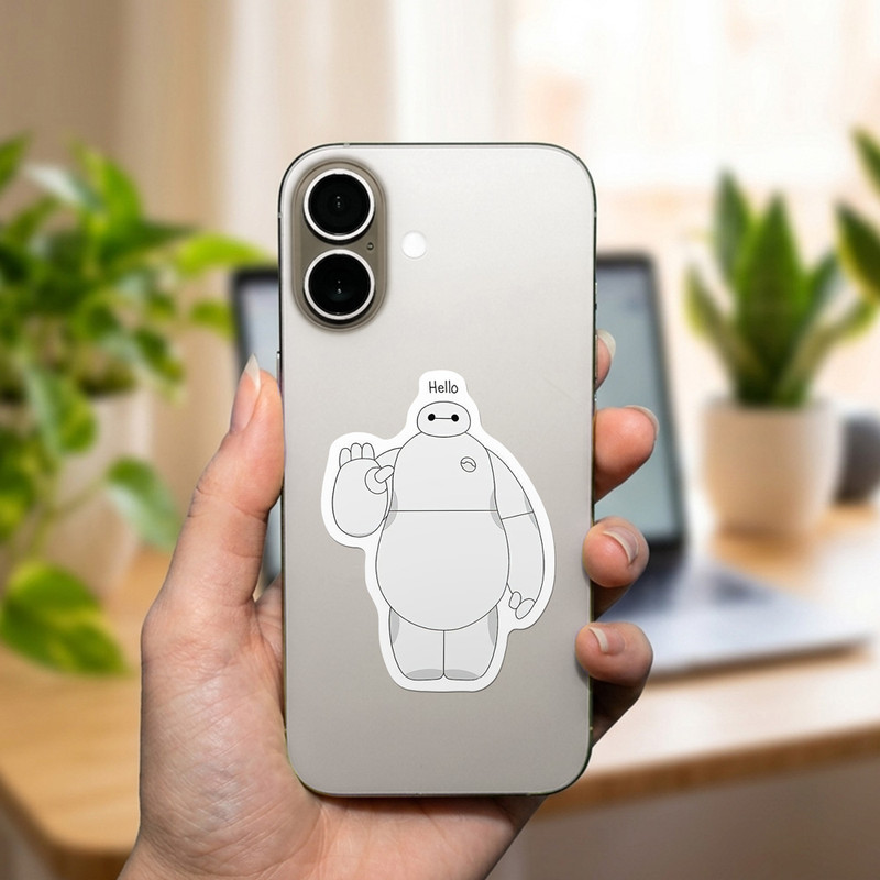 استیکر لپ تاپ و موبایل طرح Baymax