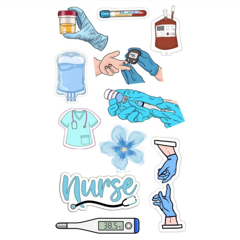 استیکر طرح nurse کد 2 مجموعه 11عددی