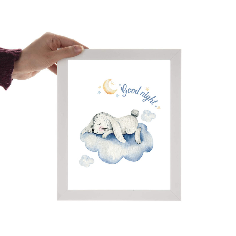 تابلو اتاق کودک و نوزاد الفاپ مدل خرگوش و خرس کد Sleepy Animals 002 مجموعه 2 عددی