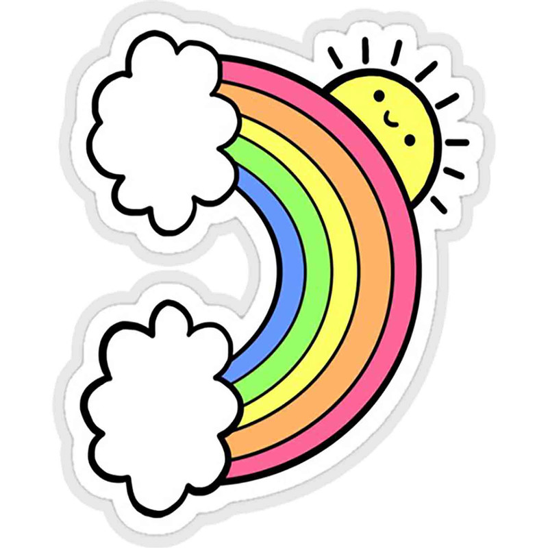استیکر لپ تاپ طرح sunshine and rainbow کد ST1766