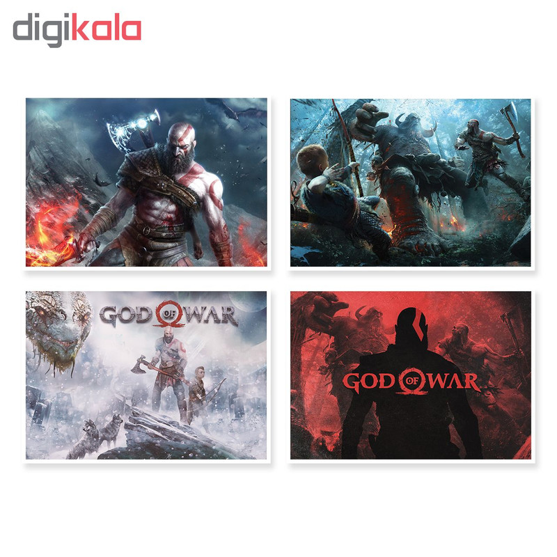 پوستر طرح God Of War 4 کد A-1452 مجموعه 4 عددی