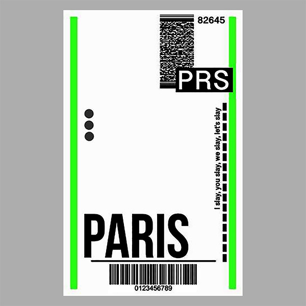 استیکر لپ تاپ مارکت میکس طرح تیکت پاریس Paris ticket کد 1120MMIX