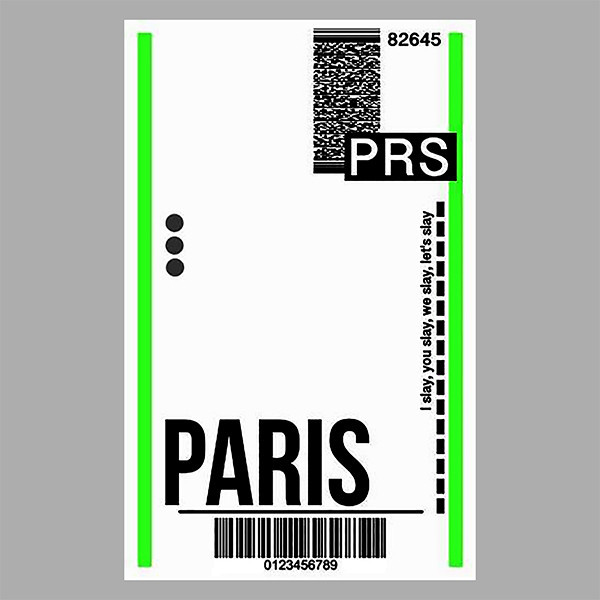 استیکر لپ تاپ مارکت میکس طرح تیکت پاریس Paris ticket کد 1120MMIX