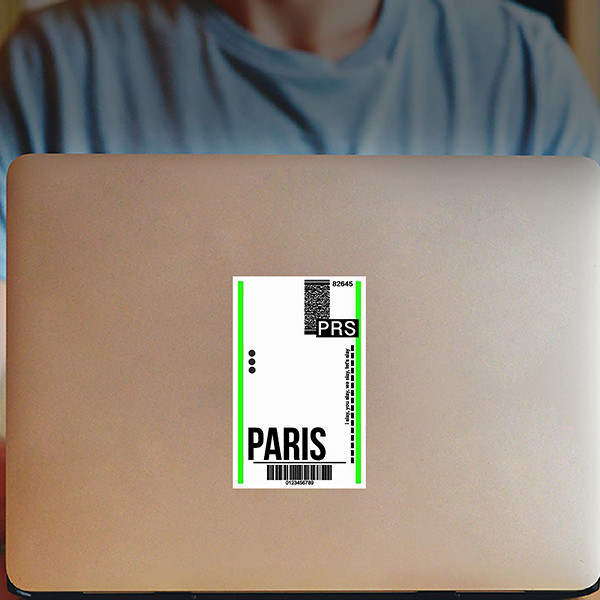 استیکر لپ تاپ مارکت میکس طرح تیکت پاریس Paris ticket کد 1120MMIX