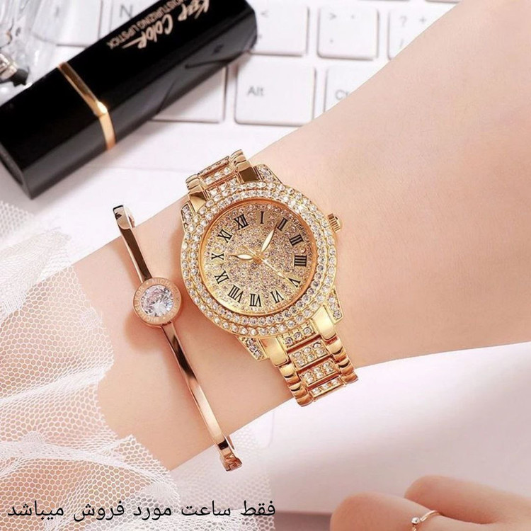 ساعت مچی عقربه ای زنانه مدل فول نگین Tt