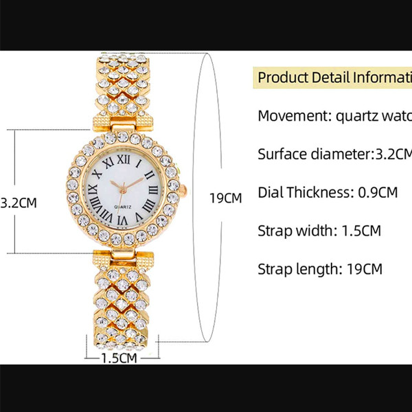 ساعت مچی عقربه ای زنانه مدل فول نگین کد diamond11