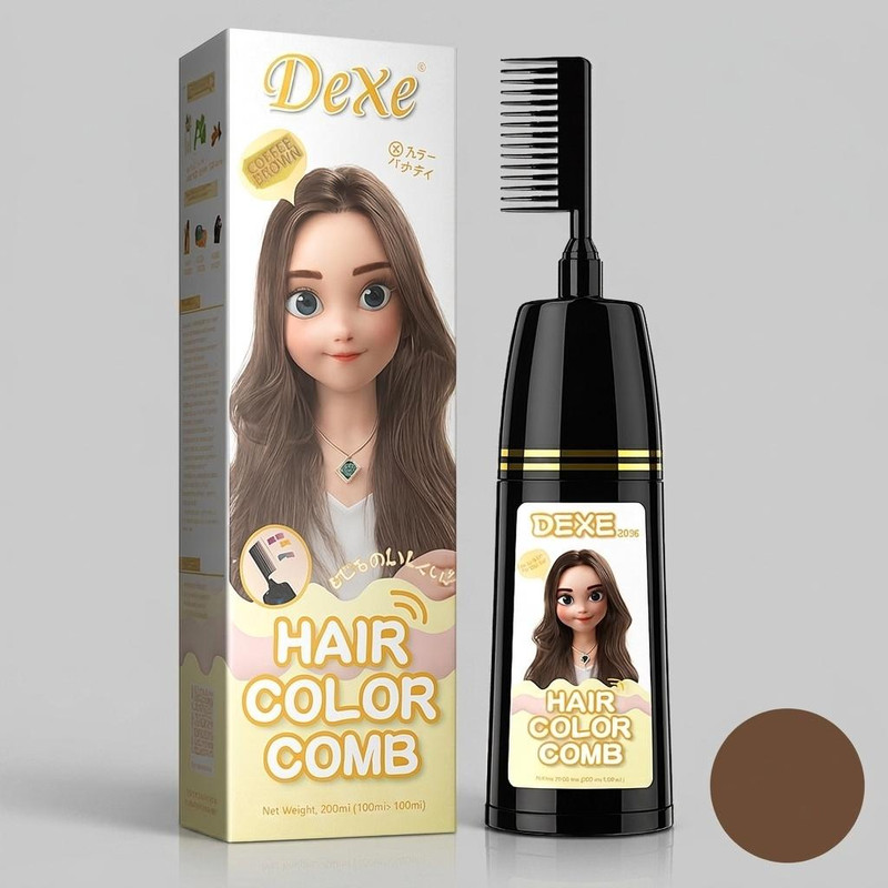 فوم رنگ مو موقت دکسی مدل Comb حجم 200 میلی لیتر رنگ قهوه ای