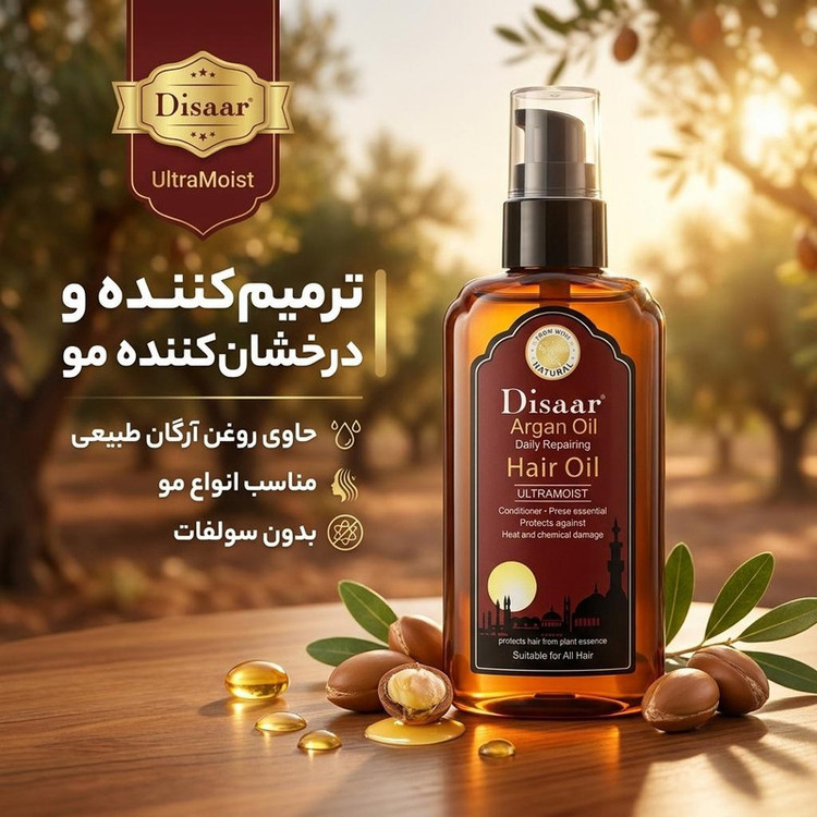 روغن آرگان دیسار مدل UltraMoist حجم 120 میلی لیتر