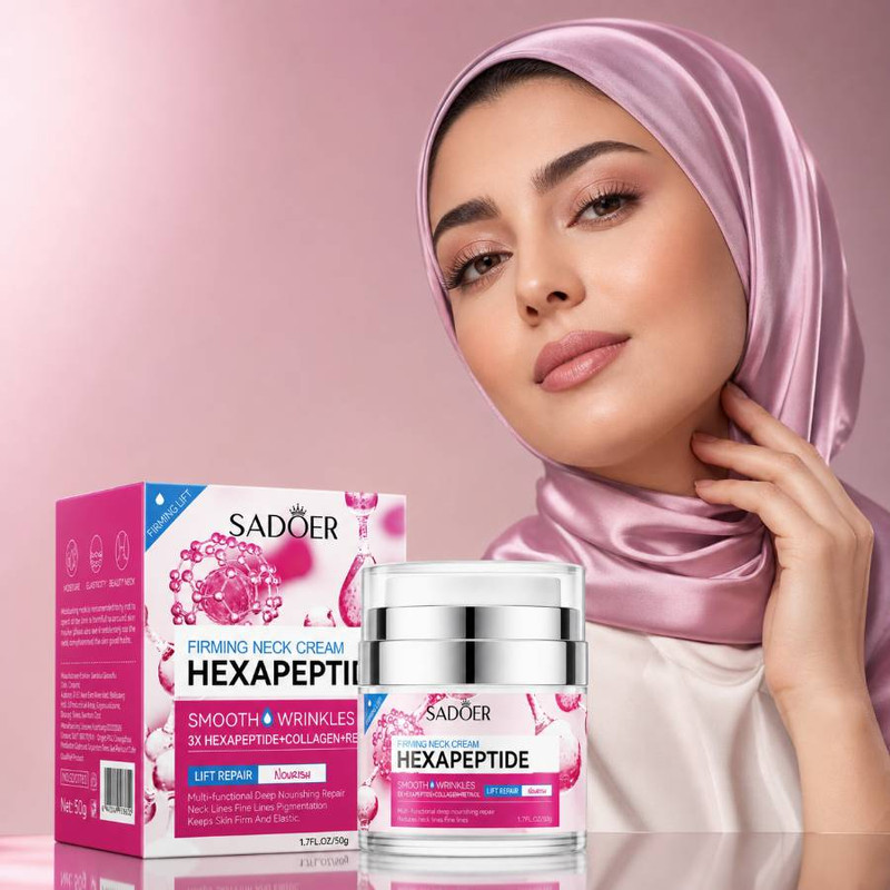 کرم ضد چروک گردن سادور مدل هگزاپپتاید مناسب برای انواع پوست وزن 50 گرم