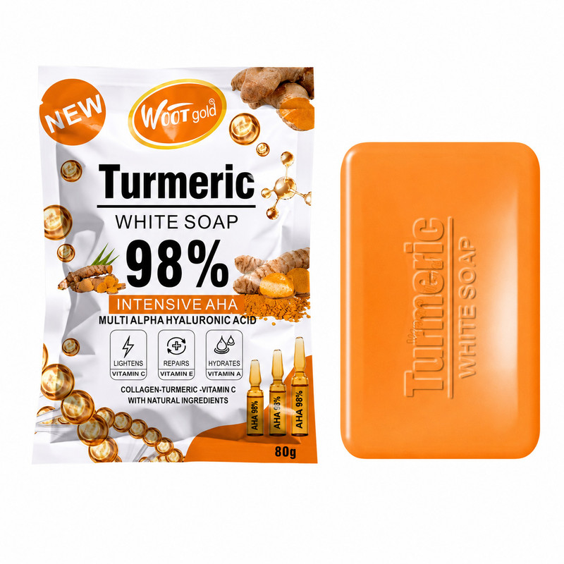 صابون شستشو از بین برنده تیرگی و لکه صورت ووت مدل Tumeric مناسب برای انواع پوست وزن 80 گرم
