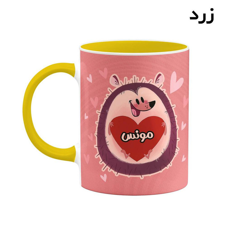 ماگ کاکتی طرح اسم مونس مدل قلب کد mgn16707